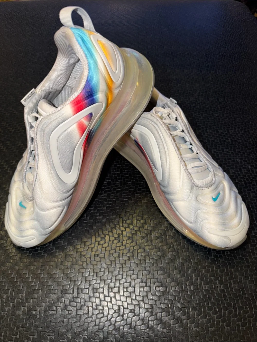 Nike Kids White Sneakers with Rainbow Accent